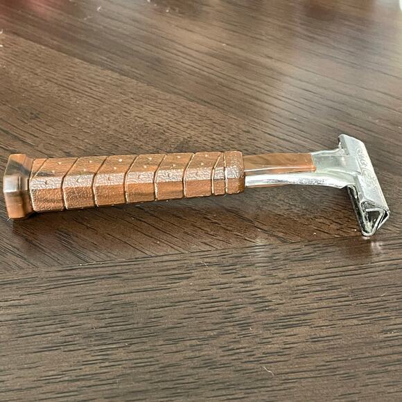 Vintage Schick Grip Razor Tennis Racket Wrapped Handle Brown Single Edge Safety - Picture 15 of 15